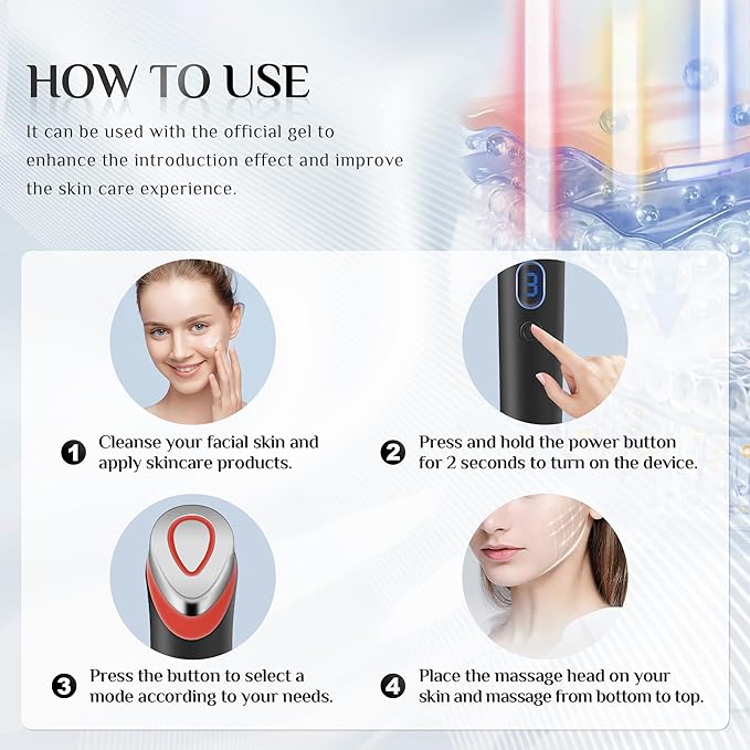 7-in-1 Face Massager Tool with 7 Light,Therapy for Face,Neck,Body,Wrinkle Reduction Device with Enhanced Absorption