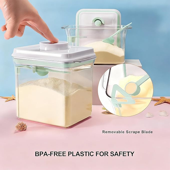 Formula Container for Baby Formula Dispenser with Scraper and Scoop One Button Handy 1000g Milk Powder Container BPA-Free Airtight Formula Storage Containers 2300ml