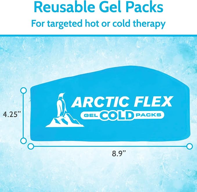 Arctic Flex Gel Replacement Packs - Ice Packs Reusable for Face Ice Brace - Hot and Cold Gel Ice Pack for Injuries, Pain Relief, Swelling - Flexible Therapy Compression Wrap - Athletic, Women, Men