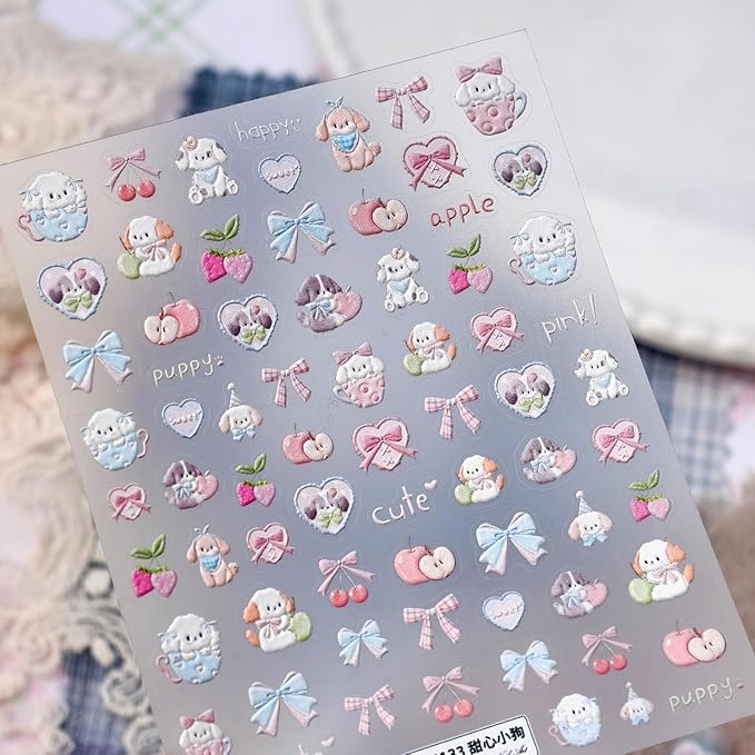 Small Cute Sticker 3D Relief Design Decals for iPhone 17 PRO / 17 PROMAX Cell Phone Camera Screen Lens,for NintendSwitch Game Handle Controllers，Scrapbooking Laptop Diary Planner Collage DIY (TS-4133)