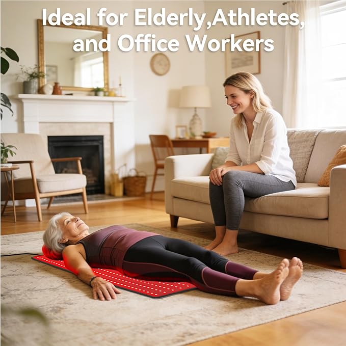 Red Light Therapy Mat for Body, Large 39"x24" Infrared Light Pad with 400 LEDs Tri-Chip 660nm & 850nm, Red Light Blanket for Back Belly Muscle Knee Joints, 10Hz/40Hz Pulsing, 9 Timer, Max 60W