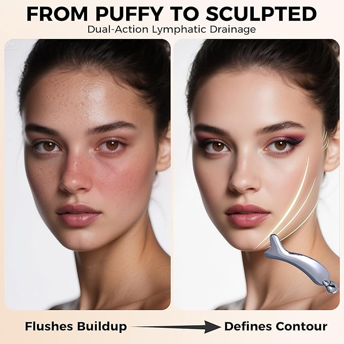 Gua Sha Facial Tool,Gua Sha Tool for Face&Body,Eye&Face Roller,Reduce Puffiness Double Chin Eye Fatigue, Boost Lymphatic Drainage, At-Home Skincare Massager, Self-Care Gift for Women