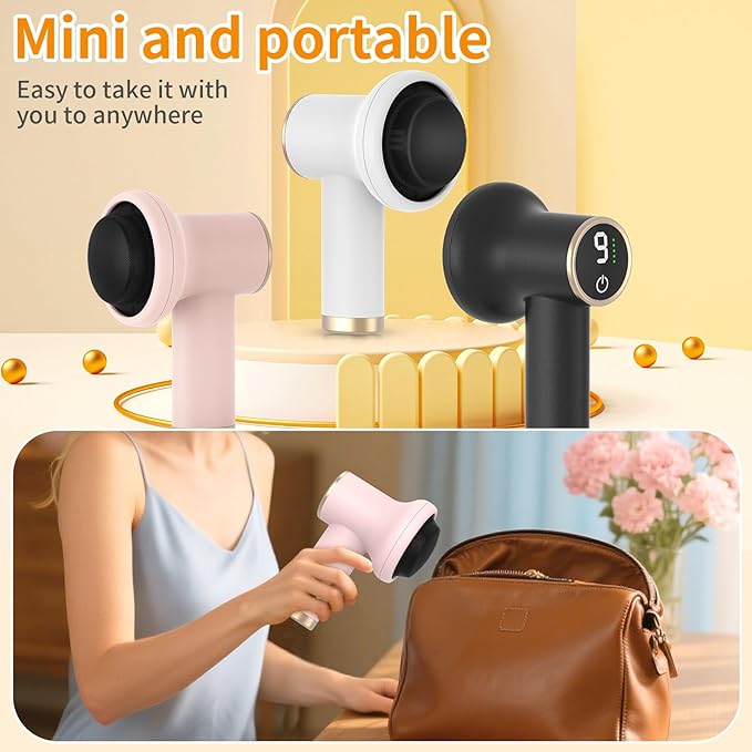 Body Massager for Cellulite, Electric Handheld Massage Tool, Body Relaxing Machine, 8 Massage Heads for Deep Relaxation at Home and Office, 9 Modes for Body SPA, 1800mAh Battery, Gift, Pink