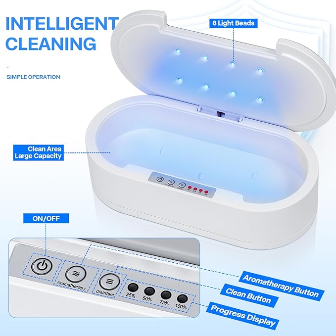 Nail Tool Sterilizer Box– 3-in-1 Portable Cleaner for Phones, Jewelry, Manicure Tools, Compact Design for Travel, Home, and Salon Use