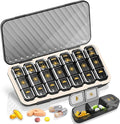 Weekly Pill Organizer 3 Times a Day, GloDeals Large Travel Pill Box 7 Day, Am Pm Three Daily Pill Case with Removable Medicine Container, Pill Holder for Vitamin, Supplement, Fish Oil, Black