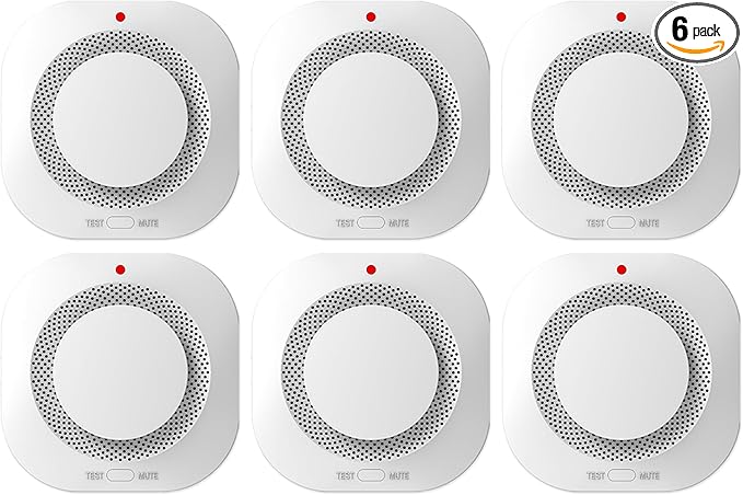 Photoelectric Smoke Detector Fire Alarm, Battery Operated, Smoke Alarm with Test Button & Low Battery Signal, LED Warning Light, 85-Decibel Alarm Sound, Easy Installation for Living Rooms and Bedrooms