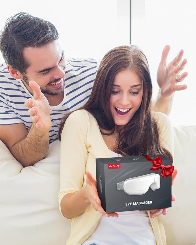 Comfytemp Eye Massager with Heat, Birthday Gifts for Mom Wife Women Men Dad, FSA HSA Eligible Smart Heated Mask Massager with Music for Migraine, Eyes Fatigue, Puffiness, and Dryness Relief