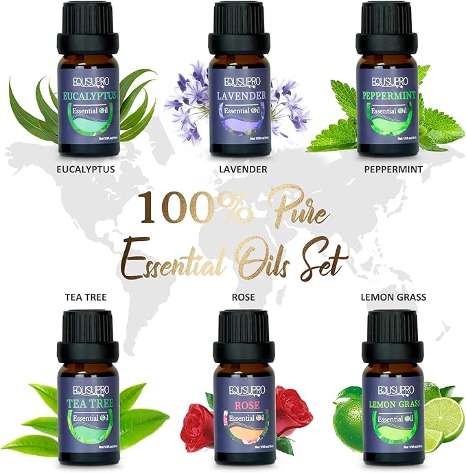 Essential Oil Diffuser Aromatherapy Diffuser - Art Glass Oil Diffuser with Auto Shut-Off Protection 4 Timer Setting 7 Colors Changed LED Night Light for Home Office Decor Gift (Diffuser&Oils Set)