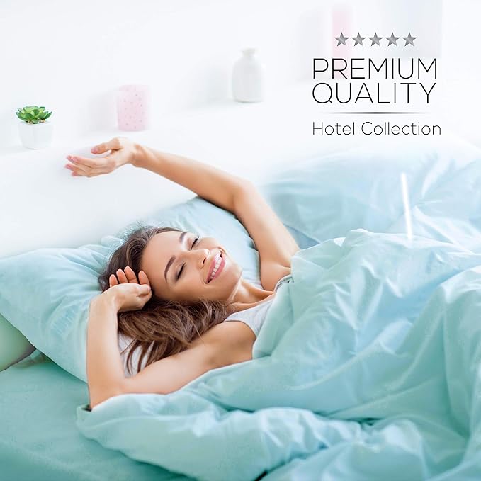 Mueller UltraTemp 6 PC Queen Sheet Set - Ultra-Soft Luxury Series, Cooling & Breathable Hotel Luxury Bed Sheets, Deep Pocket Wrinkle-Free Oeko-TEX, Aqua