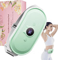 Portable Heating Pad for Period Cramps Relief Vibrating Menstrual Heating Belt for Women, Fast Heat with 7 Heat Levels and 7 Modes for Menstrual, Pain Relief for Back & Stomach - Green