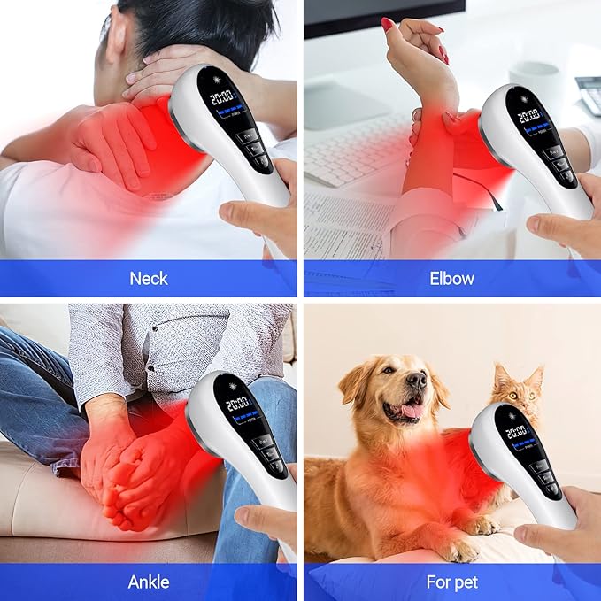 Red Light Therapy, Holsn Infrared Red Light Therapy Device for Body Targets Joint and Muscles Directly for Pain Relief, 650 nm & 808nm Red Light Therapy Wand