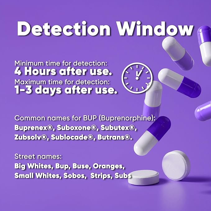 Safe Life [10 Pack] Buprenorphine (BUP) Single Panel Urine Drug Test, Highly Sensitive, Cut-Off Level of 10 ng/ml, Fast Result Within 5 Mins