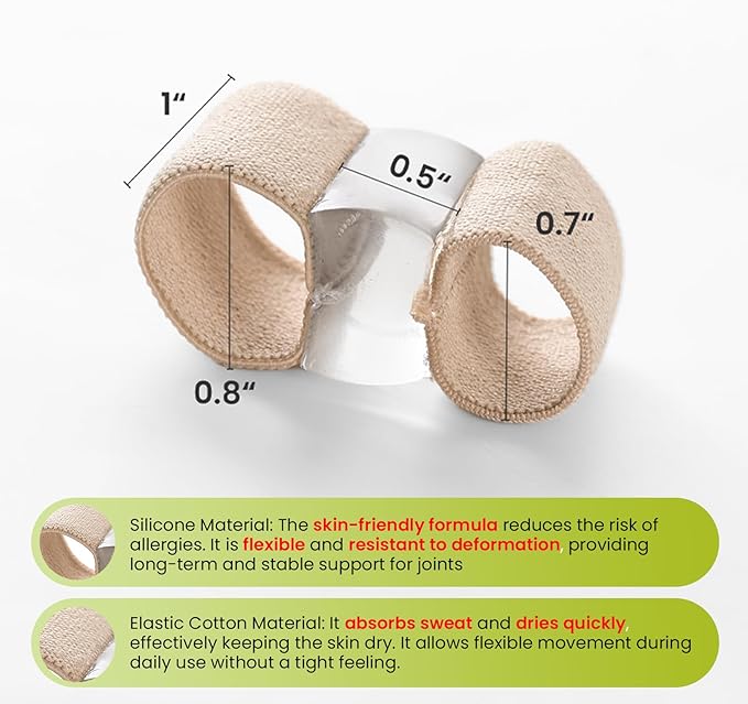 Bukihome Toe Separators for Overlapping Toes, Gel Bunion Corrector and Fabric Toe Spacers Straightener for Women & Men, Bunion Relief with 8 Pack