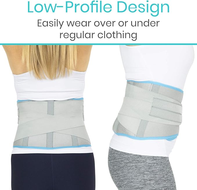 Vive Wearable Ice Packs for Back Pain - Back Brace with Ice Pack - Ice Belt for Lower Body Pain - Gel Ice Pack for Sciatica Relief Men, Women - Compression Hot Cold Therapy for Injuries Reusable