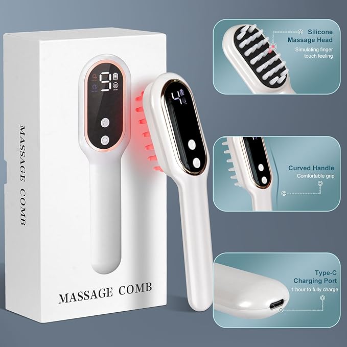 Laser Therapy Hair Growth Comb, Red Light Hair Brush for Hair Care, Red Light Therapy for Hair Growth