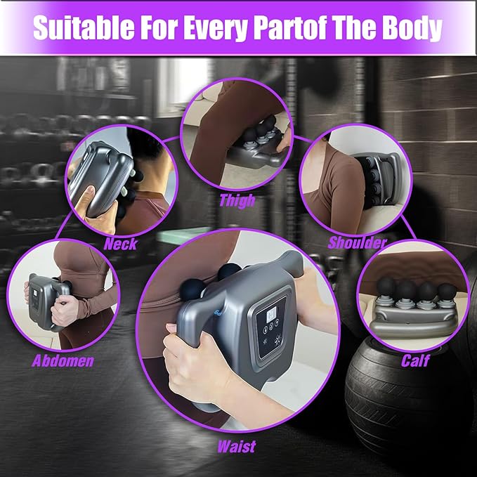 24 Head Massage Gun Deep Tissue Percussion Muscle Massager - 99 Speeds 9 Modes Handheld Electric Back Massager for Athletes, Quiet Fascia Gun for Neck Shoulder Pain Relief, Gifts for Men Women
