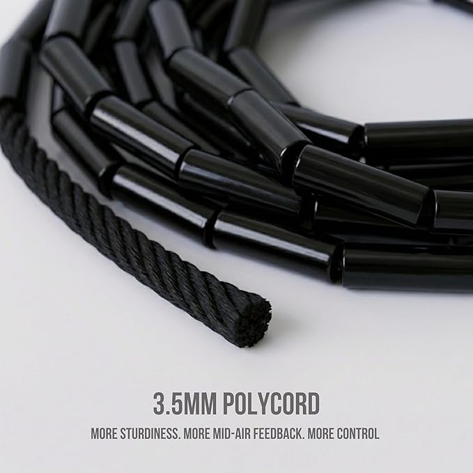 Elevate Rope Professional Beaded Jump Rope - 3m Adjustable, Quality Beads & Poly Cord - For Freestyle, Cardio & Tricks - All Levels & Indoor/Outdoor Use