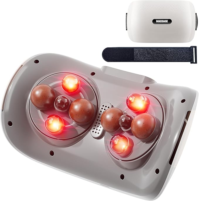 Electric Double Disc Abdominal Massager with Heat for Flatulence and Period Cramps, Belly and Stomach Massager for Digestion and Constipation