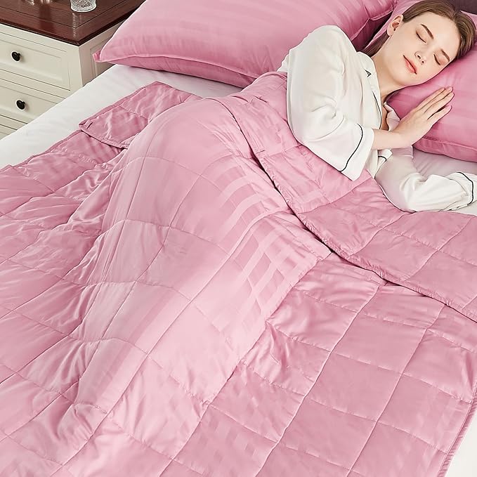 Weighted Blanket Queen/King Size (80"x87" 22lbs),Ultra Soft and Cozy Cooling Weighted Blanket for Adult,Heavy Blanket with Machine Washable Soft Blanket, Pink