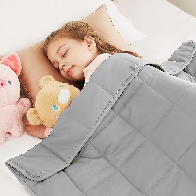 CuteKing Weighted Blanket - Weighted Blanket with Premium Glass Beads - Breathable Heavy Blanket for Comfortable Rest - Thick Blanket All Season (3lbs, 36"x48", Light Grey)