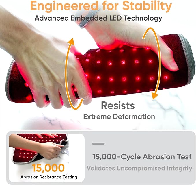 Red Light Therapy Pad for Body, FSA Eligible HSA 360 LEDs Infrared Light Therapy Mat, 660nm & 850nm Wrap Belt Blanket for Back Shoulder Knee Waist Stomach Muscle Pain Relief, 31" x 12" Large