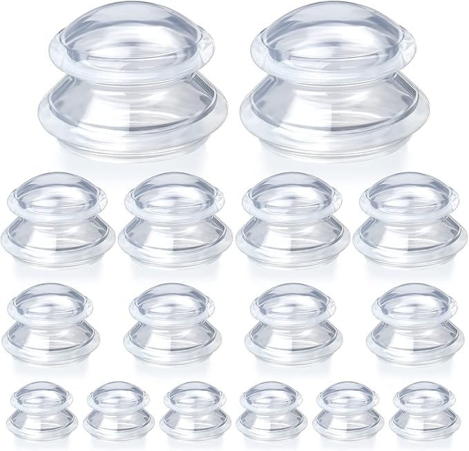 Syhood 16 Pcs 4 Sizes Cupping Therapy Set Silicone Cupping Massage Cups Professional Therapy Studio and Household Set for Cellulite Reduction Body Myofascial Muscle Nerve Joint Pain