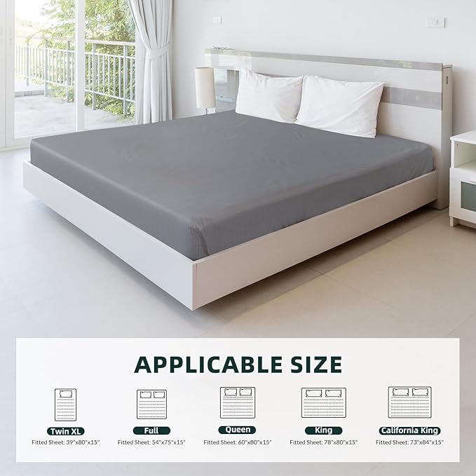 Grounding Sheet, 90% Organic Cotton+10% Pure Silver Organic Grounded Sheet for Improved Sleep, Pain Relief, with Static Grounding Cord and Test Pen (Gray, (60.1 * 80.1 * 15 in))