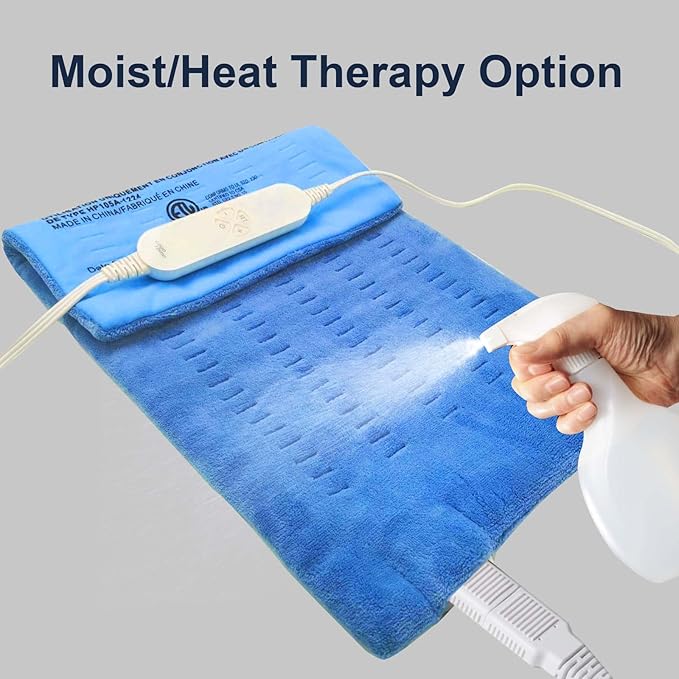 GOQOTOMO Large Electric Heating Pad for Back Pain and Cramps Relief -XL [12"x24"] - Ultra-Soft Heat Pad with Moist & Dry Heat Therapy Options - Auto Shut Off - Hot Heated Pad by-HB003