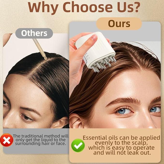 Scalp Massager and Hair Applicator, Scalp Applicator Brush for Hairs Growth & Care, Electric Massage Comb, Suitable for Home, Travel