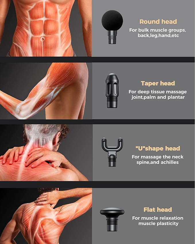 Mini Massage Gun Mini Size Massagers Muscle Massage Gun for Athletes Rechargeable Percussion Portable Handheld Fascial Gun (GH108) (Black)