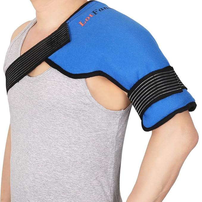 LotFancy Shoulder Ice Pack Rotator Cuff Cold Therapy, Reusable Gel Hot Cold Compression Wrap Brace for Sport Injuries, Inflammation, Tendonitis, Pain Relief, Recovery After Surgery