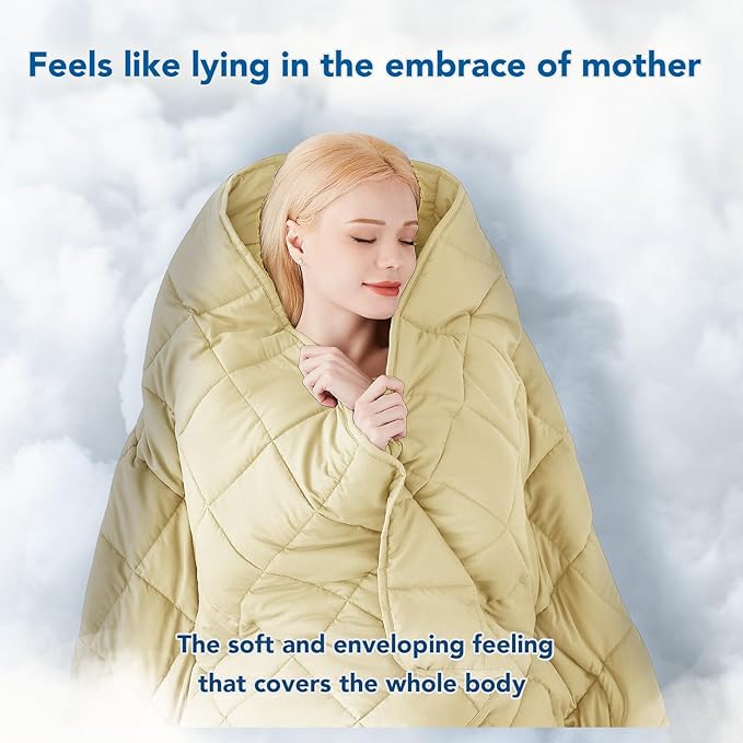 Topcee Weighted Blanket for Adults (15 lbs, 48" x 72") Twin Size Soft Cooling Heavy Blanket Sleeping, Apply to 130-160 lbs Body, Thick Breathable Blanket with Glass Bead, Easy Care