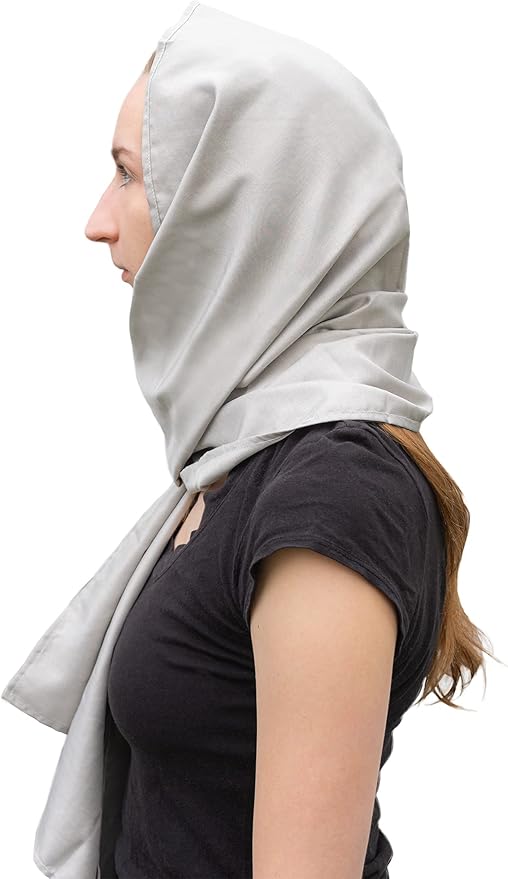Halsa EMF Protection Scarf Silver Fiber Fabric, RF Blocking Radiation Protection from 5G, 4G, WiFi, Cellular, Bluetooth. High Shielding Efficiency, Unisex. Multiple Ways To Wear.