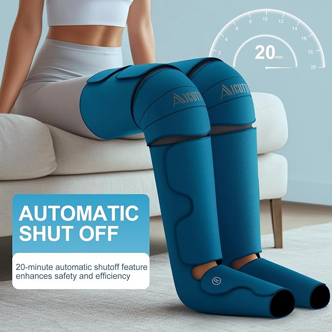 Professional Air Compression Leg Massager with Heat - Mothers Day Gifts for Mom, Wife, Women, Fathers Day for Dad, Husband, Men from Daughter or Son - Pain Relief for Foot, Calf, Knee & Thigh
