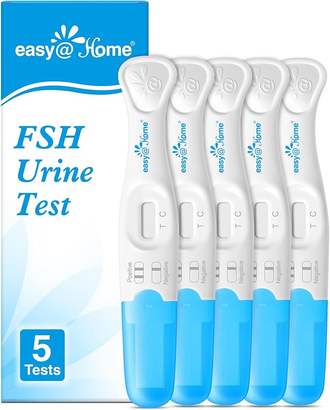 Easy@Home FSH Test Kit for Women - At-Home Hormone & Cycle Tracking with Premom App | Midstream Urine Test for Female Hormone Tracking | Reliable & Quick Results | 5 Tests