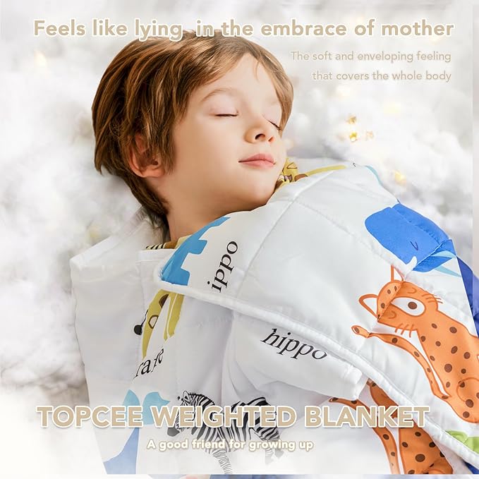 Topcee Weighted Blanket (3 lbs, 36" x 48") Cooling Throw Heavy Blanket for Sleeping Apply to 20-40 lbs, Soft Thick Breathable Blanket with Glass Bead, Easy Care