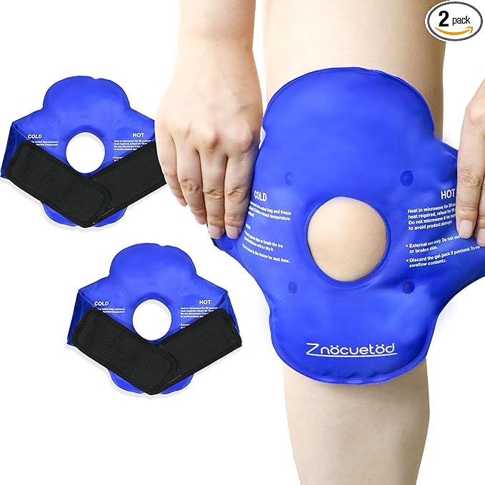 Knee Ice Pack for Injuries Gel Reusable Hot Cold Therapy Compression Wraps for Pain Relief Arthritis Meniscus Tear Surgery Recovery Sprains Swelling Cooling Knees Brace for Women Men Girls Boys
