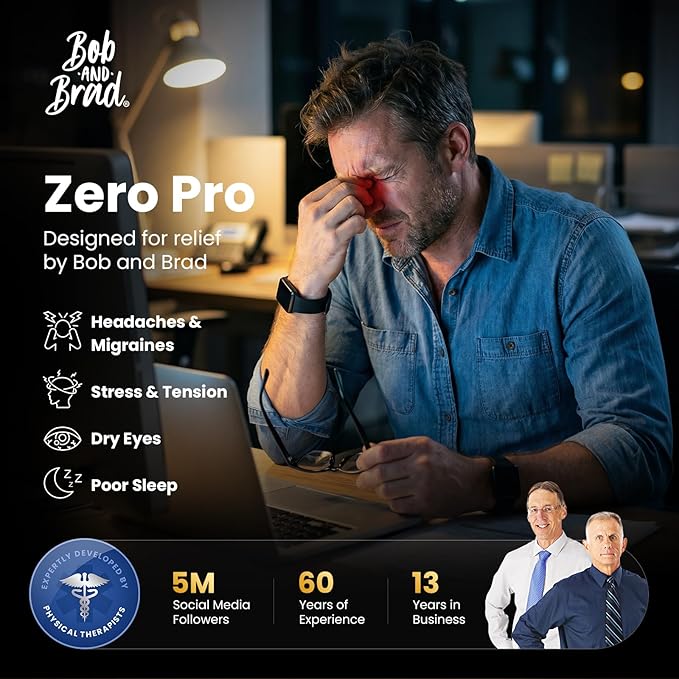 BOB AND BRAD Zero Pro Ultra-Quiet Eye Massager with Heat and Cooling, 35dB FSA Eligible HSA Lightweight Eye Massager with Scroll Button for Migraine, Dry Eyes, Eye Strain Relief, Gift for Women Men