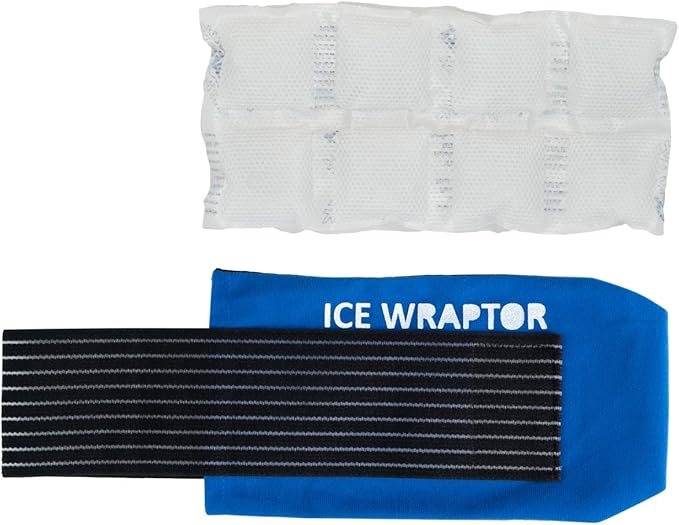 Ice Wraptor Compression Ice Wrap for Ice Packs or Reusable Ice Sheets up to 5x10”- Fits Any Body Part - Includes 1 ThermaFreeze Reusable Ice Sheet