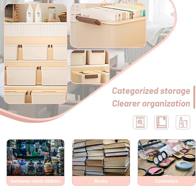 Saim Portable Medicine Storage Box for Home & Travel, First Aid Organizer with Handle, Large Capacity Stackable Container for Medical Supplies and Pills (Creamy White, 10L&16L)