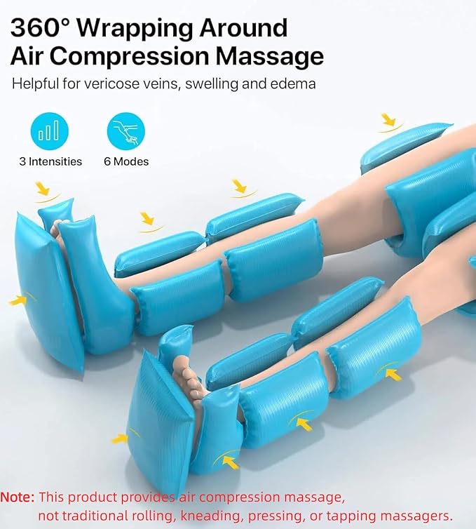 ALLJOY Christmas Gifts for Men Women, Leg Massager for Circulation and Pain Relief FSA, Sequential Compression Boots for Leg Recovery, Leg Massager with Heat and Compression