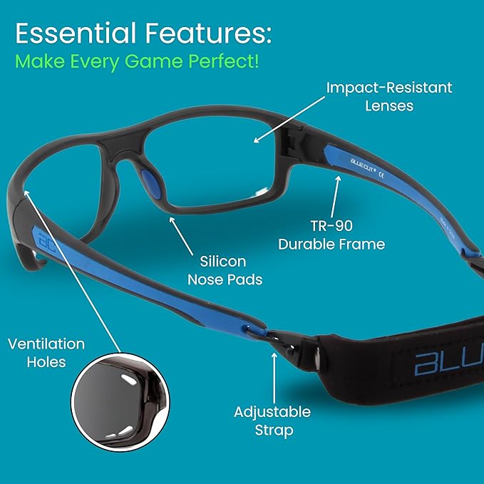 BLUE CUT Sports Protection Goggles, Photochromic Lenses Safety Glasses for Basketball, Pickleball Indoor Outdoor Sports