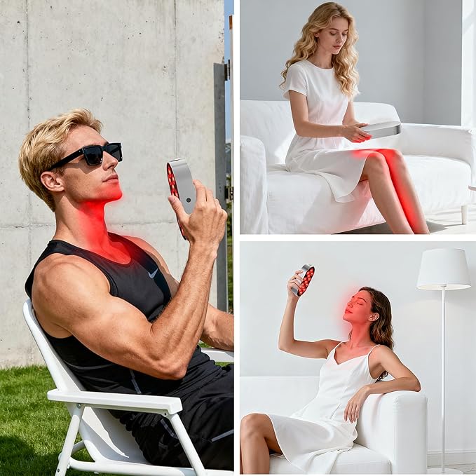 Red Light Therapy Box, 13pcs 2in1 LED with 660&850, Aluminum Alloy, Red Light Panel with Soft Belt, Rechargeable 5000mA (13 LEDs) Red Light Therapy Panel for Body
