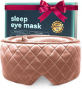 100% Mulberry Silk Sleep Mask – Total Blackout Eye Mask for Sleeping, Adjustable No-Snag Velcro Strap, Lightweight & Gentle on Skin & Hair, Travel-Ready – Rose – Valentines Day Gift