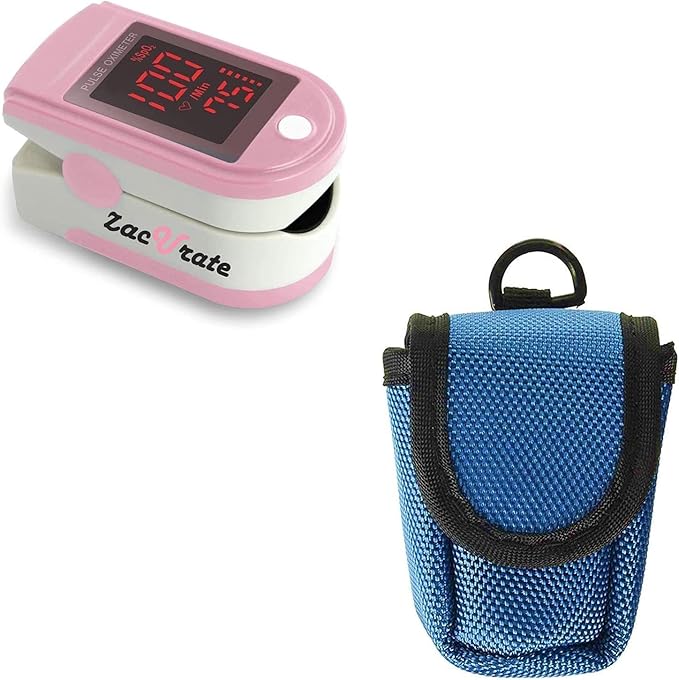 Zacurate Pro Series 500DL Fingertip Pulse Oximeter and Oximeter Carrying Case Bundle