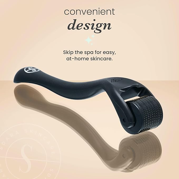 Derma Roller Microneedling Roller for Face, Beard, Hair - Includes Free Storage Case, for Men and Women