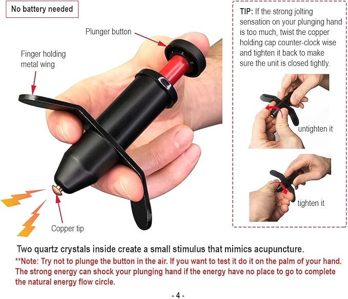 Trigger Point Stimulator Tool - Electric Current Sensation with No Needles No Battery (2 Packs)