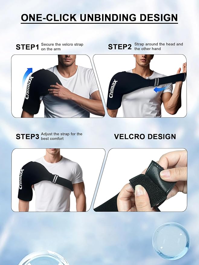 Shoulder Ice Pack Wrap, Reusable Hot and Cold Therapy Compression Wrap for Rotator Cuff, Arm, and Shoulder Periarthritis Pain Relief, Fatigue Reduction,Post-Surgical Rehabilitation