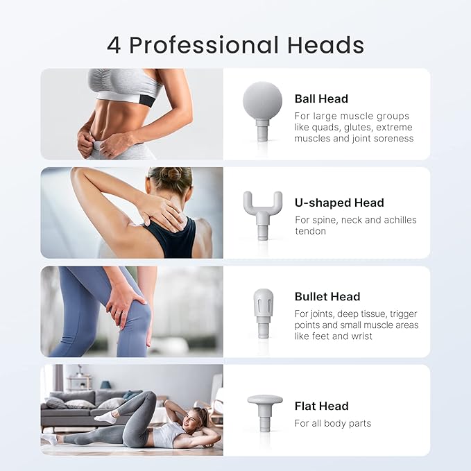 RENPHO Mini Massage Gun with Heat, Portable Percussion Handheld Neck Massager, Compact Size for On-The-Go, Gifts for Men and Women, FSA Eligible