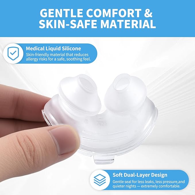 3 Pack Replacement Nasal Pillow Cushion for ResMed Airfit P10, Large, Compatiable with Orignal Airfit P10 Frame, Replacement Nasal Pillow CPAP Mask Cushion, Soft & Durable
